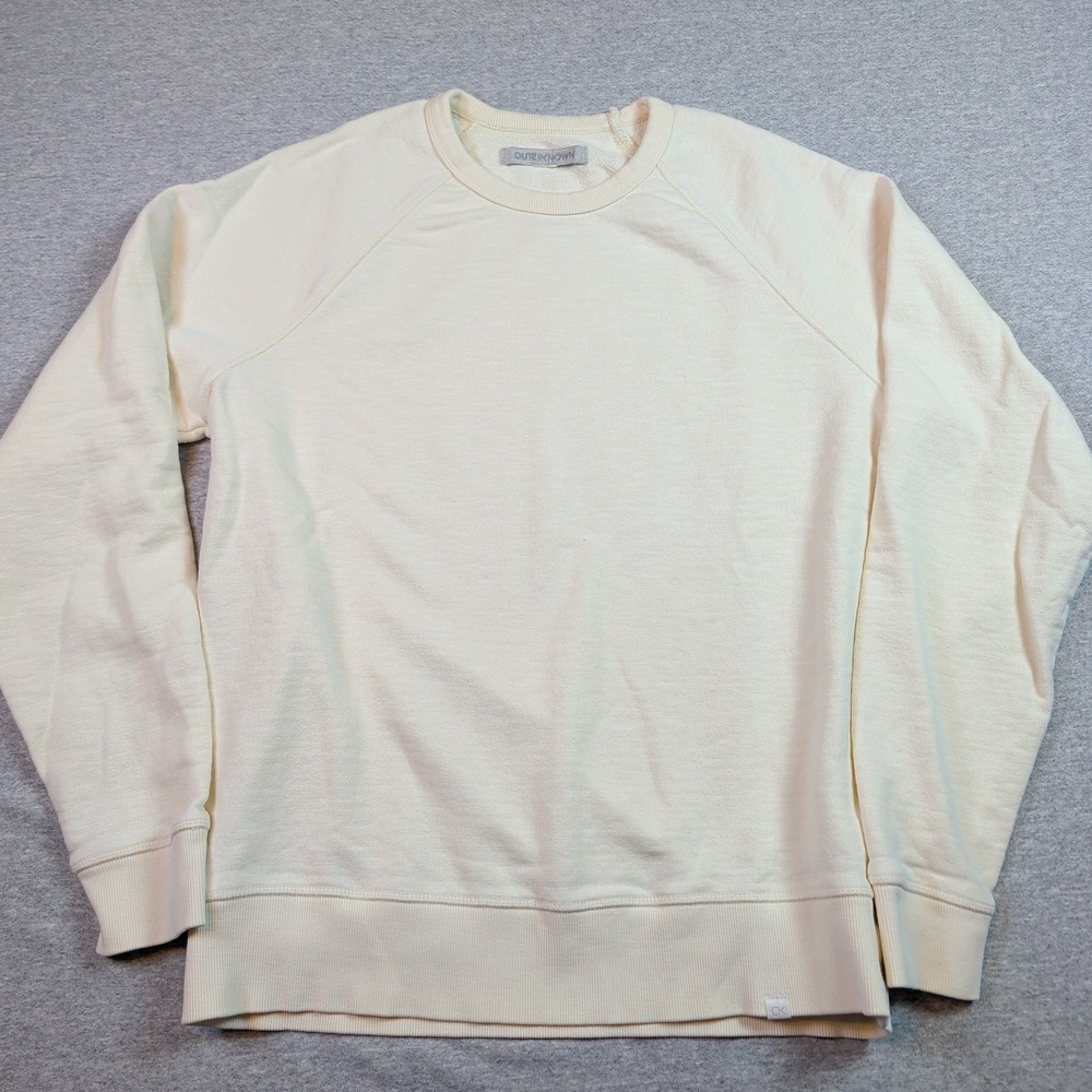 Outerknown Sur Sweatshirt Mens M Cream Hemp Organic Cotton Raglan Crewneck